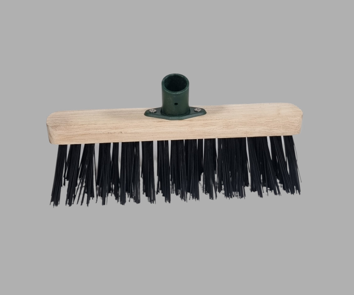 KP 12" PVC Synthetic Bristles Brush Broom Head Black 0790 / KPBLACK12S (Parcel Rate)