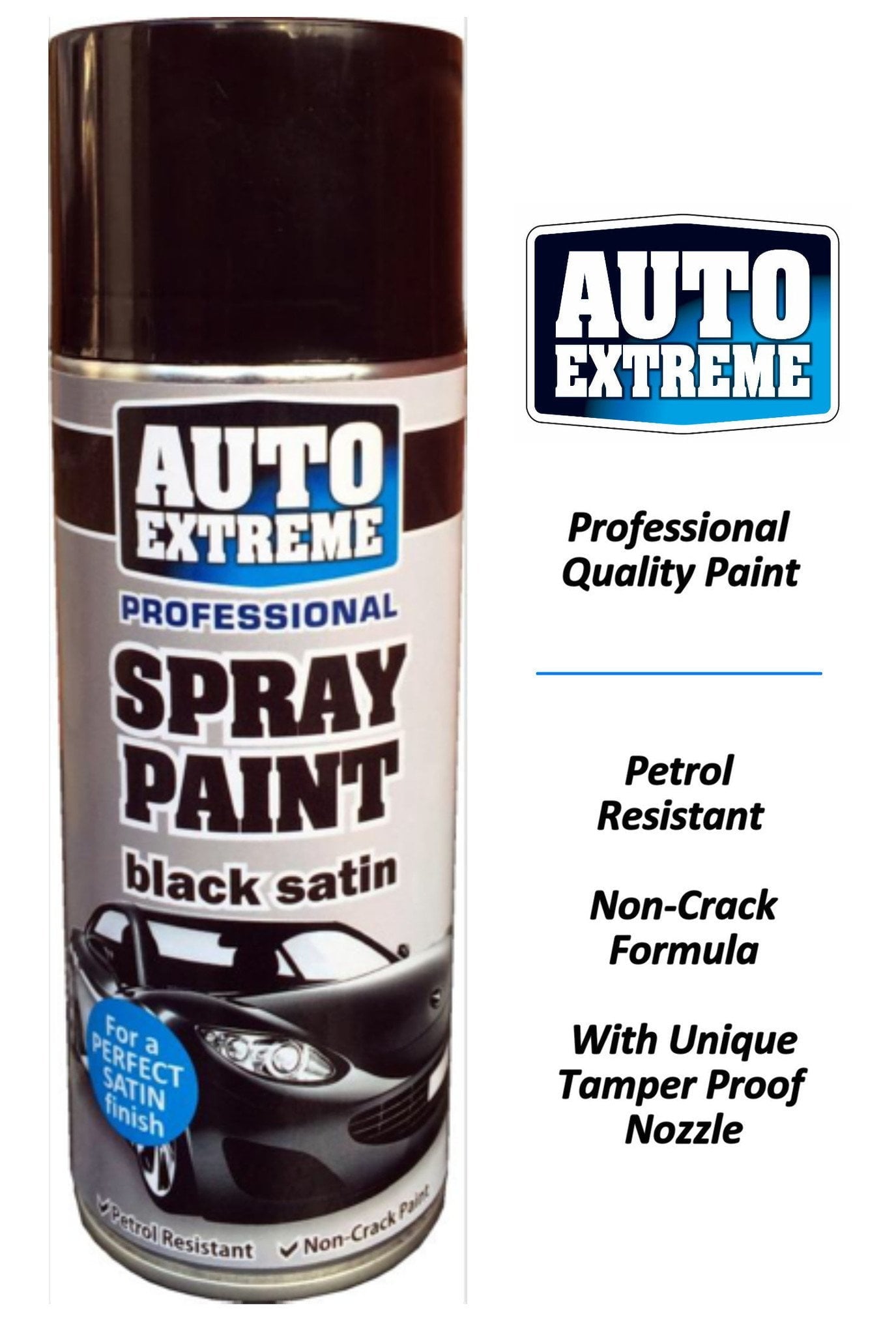 Auto Extreme Spray Paint Black Satin 400ml 1929 (Parcel Rate)