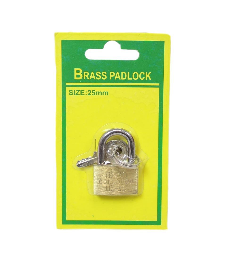 Brass Padlock DIY Home Suitcase with 2 Keys 25mm 5184 (Large Letter Rate)