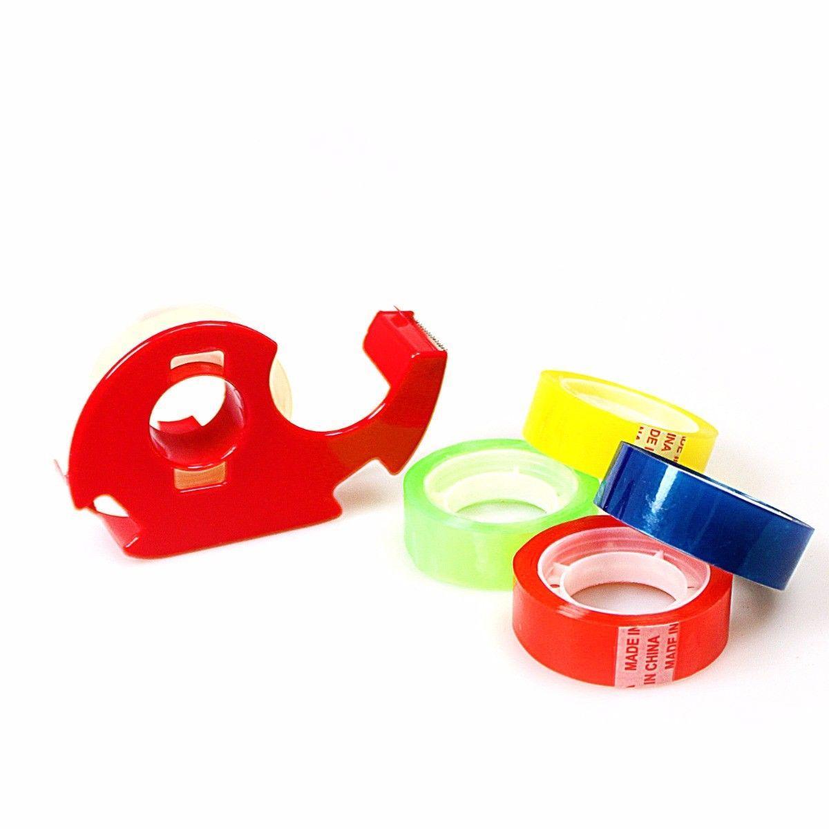 Pack of 6 Coloured Stationery Tape with 1 Dispenser Assorted Colours 3269 (Large Letter Rate)