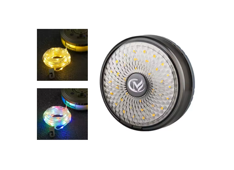 2 in 1 Retractable USB Camping Light and Fairy String Lights on Wind Up Roll 10m Assorted Colours 8044 (Parcel Rate)