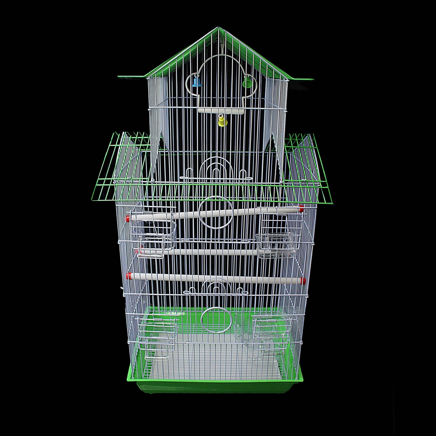Large Multi Colours Parrot Bird Cage Indoor Plastic House Style Bird Parrot Cage 72cm x 37cm 0085 (Big Parcel Rate)
