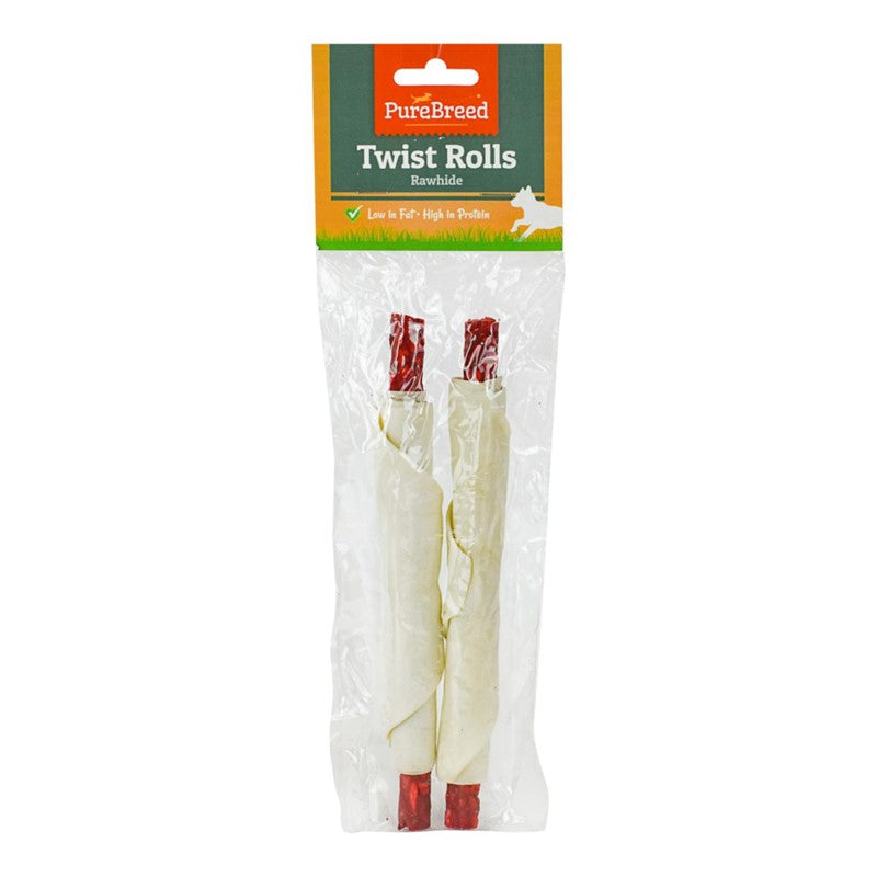 Pet Dog Treats Rawhide Twist Rolls 20cm Pack of 2 322410 (Large Letter Rate)