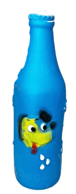 Pet Dog Toy Squeaky Dog Beer Bottle Design 18 x 5.3cm Assorted Colours 6649 A (Parcel Rate)