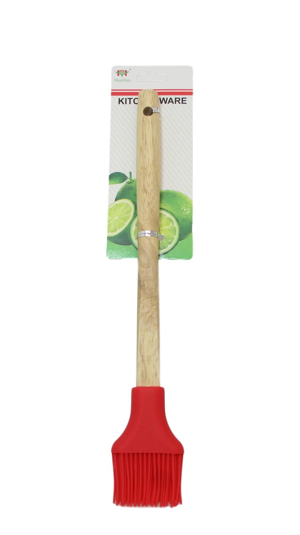 Kitchen Silicone Pastry Brush Wooden Handle 30 cm Assorted Colours 6066 A (Large Letter Rate)