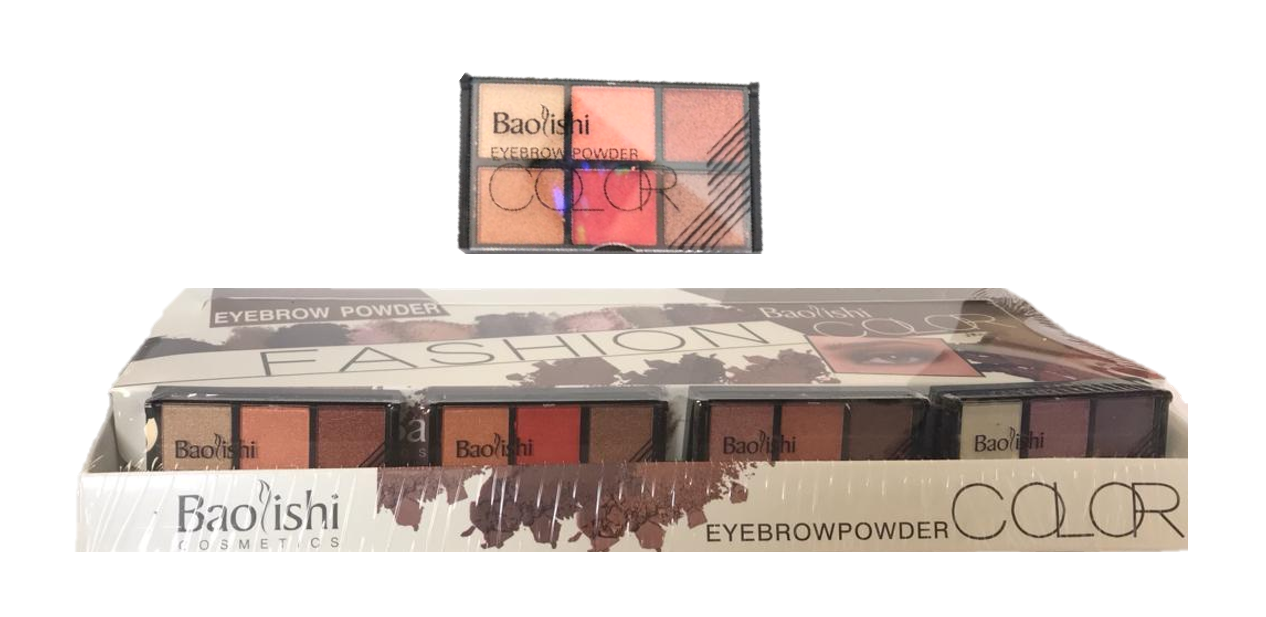 Baolishi Eyebrow Powder / Eyeshadow Palette 7 x 5 cm Assorted Colours Box of 24 89304 (Parcel Rate)
