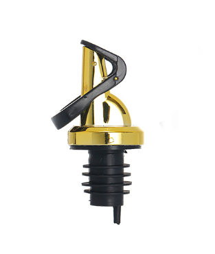 Glass Oil and Vinegar Bottle with Coloured Label 250 ml Gold Plastic Stopper Assorted Colours 6812 (Parcel Rate)