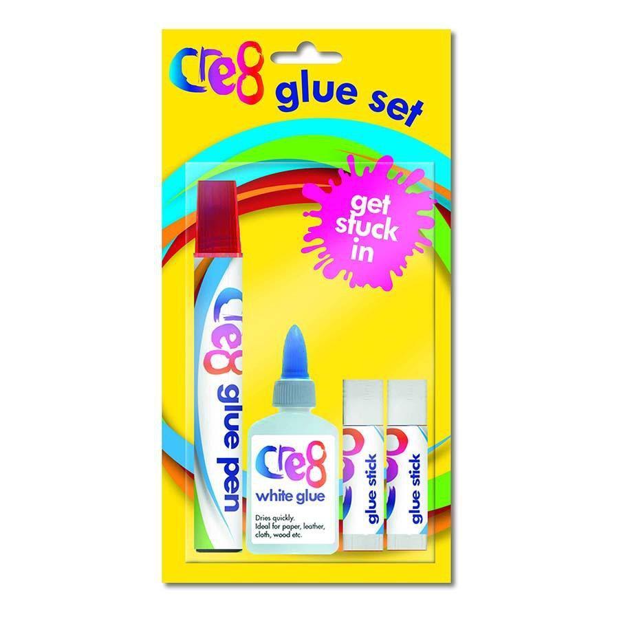 Cre8 Glue Set Includes Glue Pen White Glue Glue Sticks Arts & Craft 3058 (Parcel Rate)