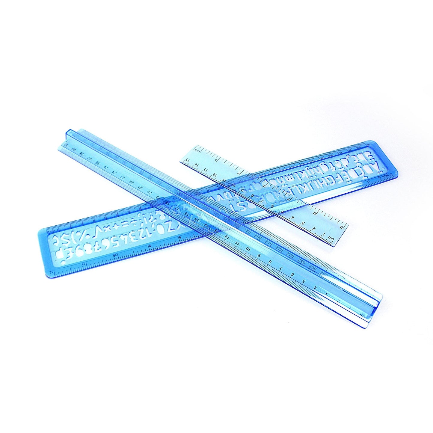 Stationery School Plastic Ruler and Stencil Set of 3 P2384 (Large Letter Rate)