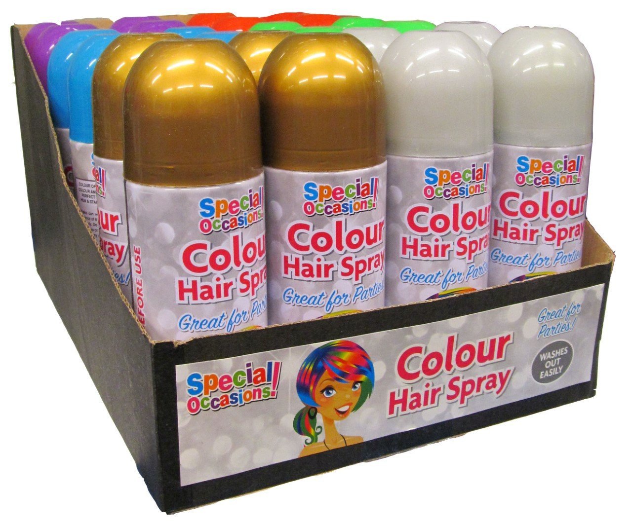 Rapide Washable Colour Hair Spray 200 ml Assorted Colours 5941 A (Parcel Rate)