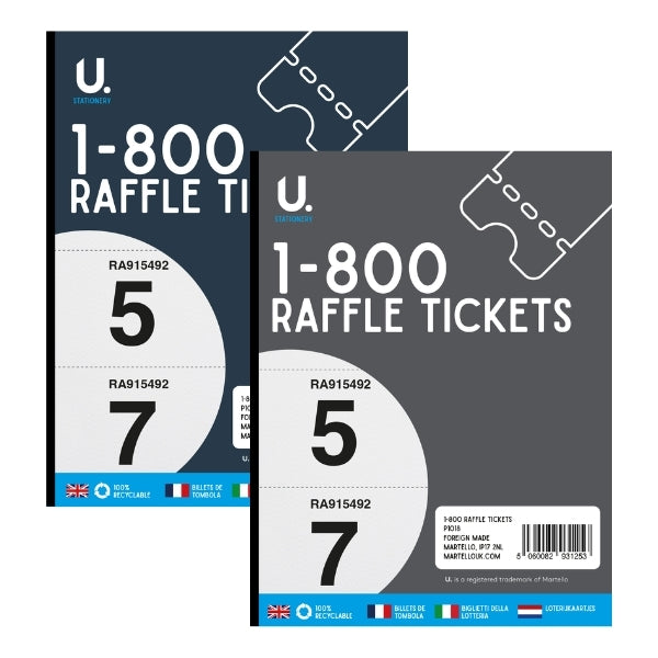 Raffle Book Tickets 1-800 14.6 x 11 x 0.9 cm P1018 A (Large Letter Rate)