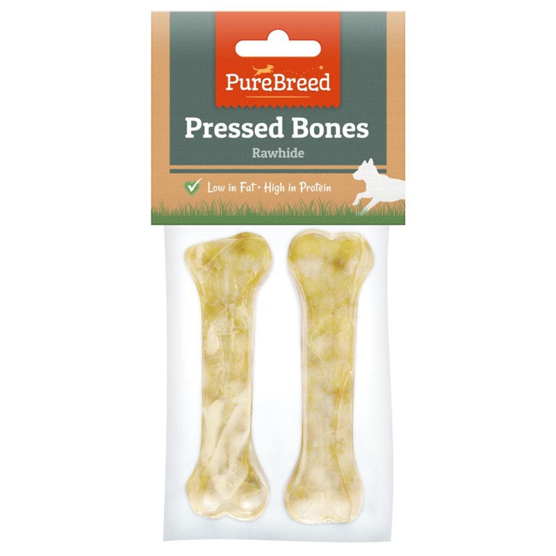 Pet Dog Treats Pressed Bones Rawhide 10cm Pack of 2 319638 (Large Letter Rate)