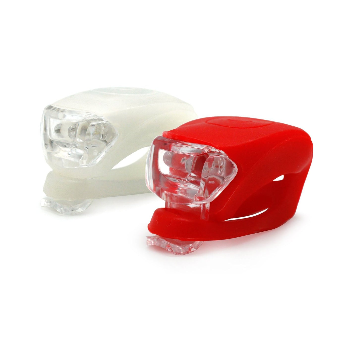 2 LED Light Set Silicone Bike Lights Flexible Waterproof Red / White 3410 A (Large Letter Rate)
