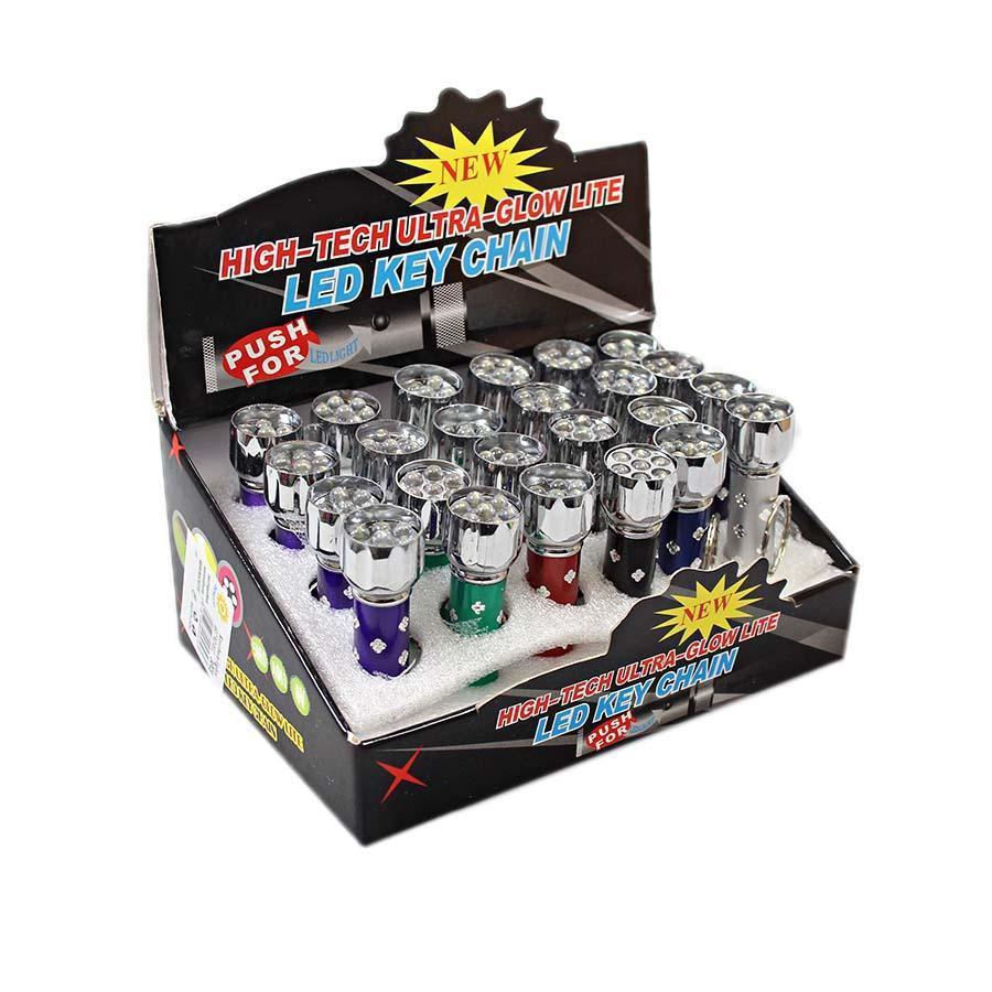 Portable LED Mini Aluminium Flashlight Torch Keyring Assorted Colours 0532 (Large Letter Rate)