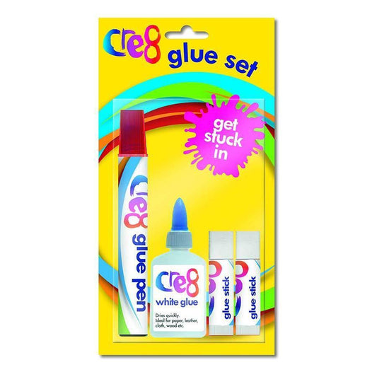 Cre8 Glue Set Includes Glue Pen White Glue Glue Sticks Arts & Craft 3058 (Parcel Rate)